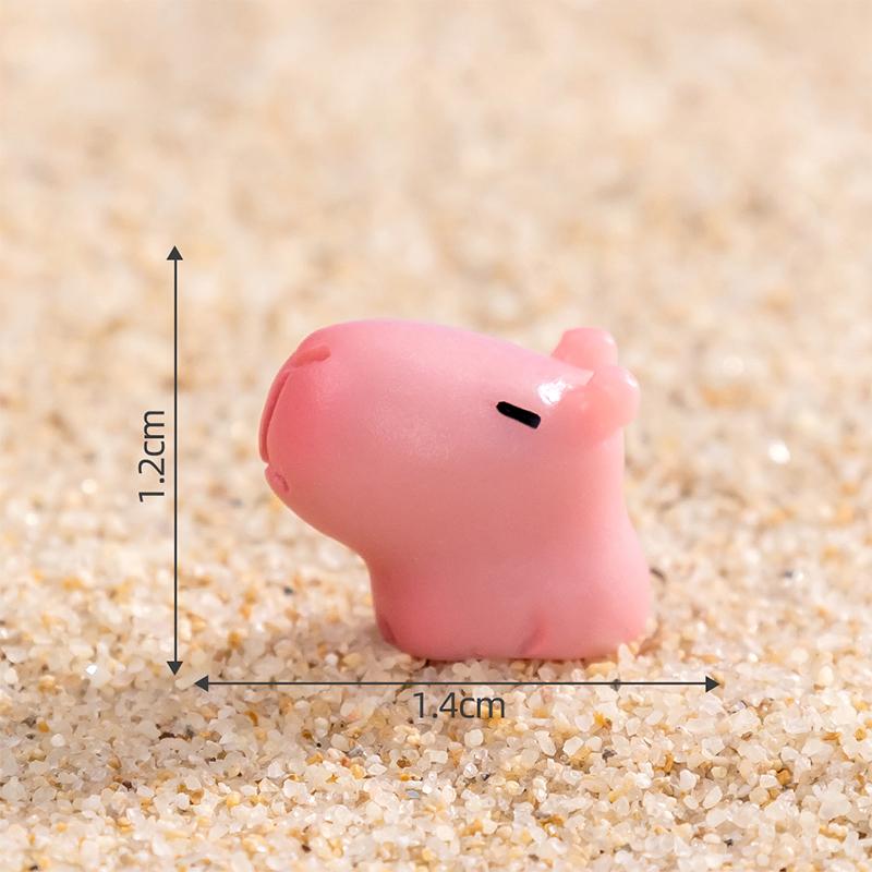 Creative Cartoon Capybara Statue Resin Ornament Miniature Capybara Dolls Animals Figurine Desktop Ornament Home Decoration