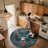 Celtic Knot Deer Head,Round Area Rug,Carpet Rug for Living Room Bedroom Sofa Playroom Decor,Non-slip Floor Mat