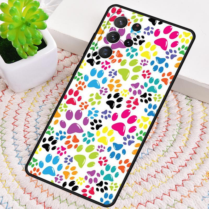 Watercolor Paw Prints TPU Phone Case For Samsung Galaxy Note 10 Pro S26 S25 S24 S23 S22 Ultra Plus S21 FE S20 Shockproof Cover