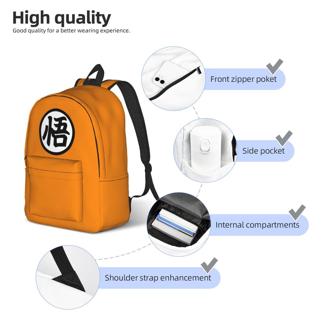 Goku-Dragon Ball Z Cool Backpack Sports High School Work Daypack for Men Women Laptop Computer Canvas Bags