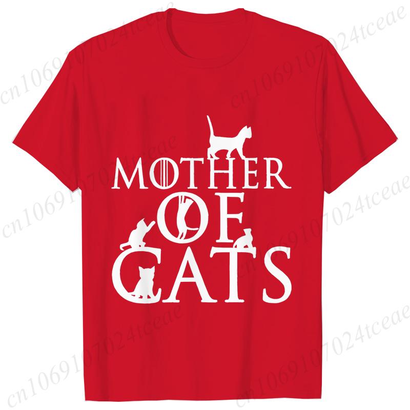 Mother of Cats Design Women Tshirt Tops Short Sleeve O Neck Women Tshirt Ladies Fashion Tee Shirt Tops Clothes Camisetas Mujer