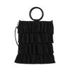 Polyester Wrinkled Tote Bag With Floral Embellishments For Daily Casual Wear