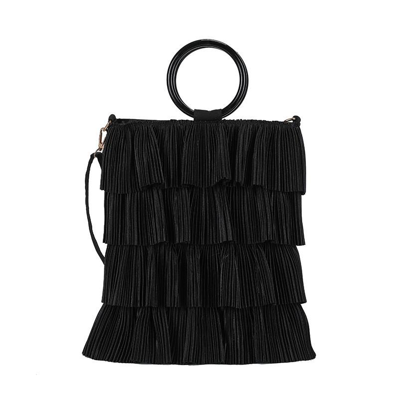 Polyester Wrinkled Tote Bag With Floral Embellishments For Daily Casual Wear