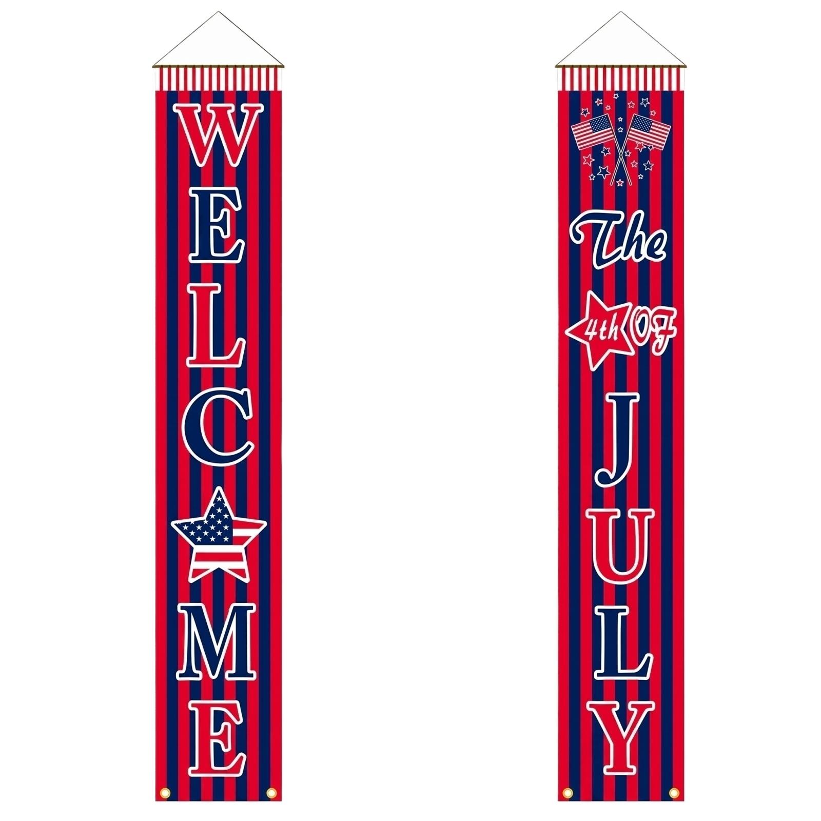 American Independence Day Flag Hanging Door Curtain Door Flag One Size