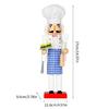 Festives Wooden Nutcrackers Soldier Ornament Chefs Styles Blue Plaids Apron Traditional Holiday Homes Accent Piece