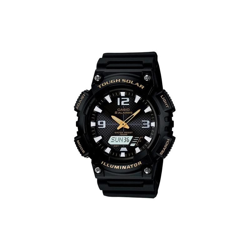 Casio YOUTH Series-Disc Double Display Fashion Trend Classic Pointer Week Date Display Sports Waterproof Solar Quartz Movement Japanese AQ-S810W-1BVDF чёрный