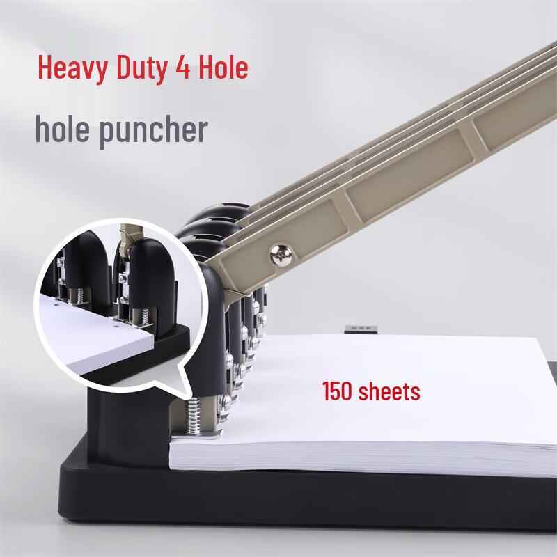KW-triO Heavy-Duty 4-Hole Punch, 150-Sheet Capacity CN plug (adapter included)