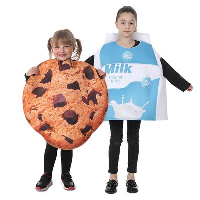 Toddler Funny Food Cosplay Children Cookie Milk Costume For Kids Halloween Fancy Dress Boys Girls Christmas Party Outfit