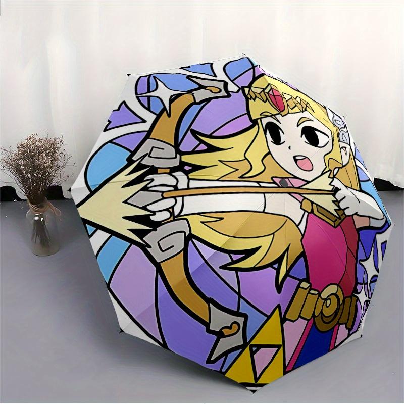 1pc Legend of Zelda Automatic Umbrella Durable Iron Frame & Plastic Handle, Gift for Men & Women, Sturdy Construction,Playful Design yy250826151