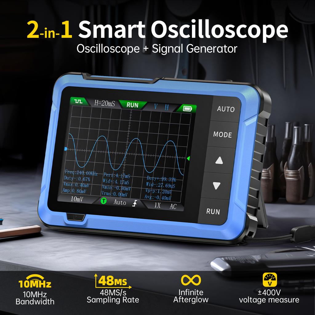 Nový DSO510 DSO153 DSO153 Mini ruční digitální osciloskop 2 v 1 Přenosný 48MS/s 10MHz Šířka pásma Elektronický opravný nástroj