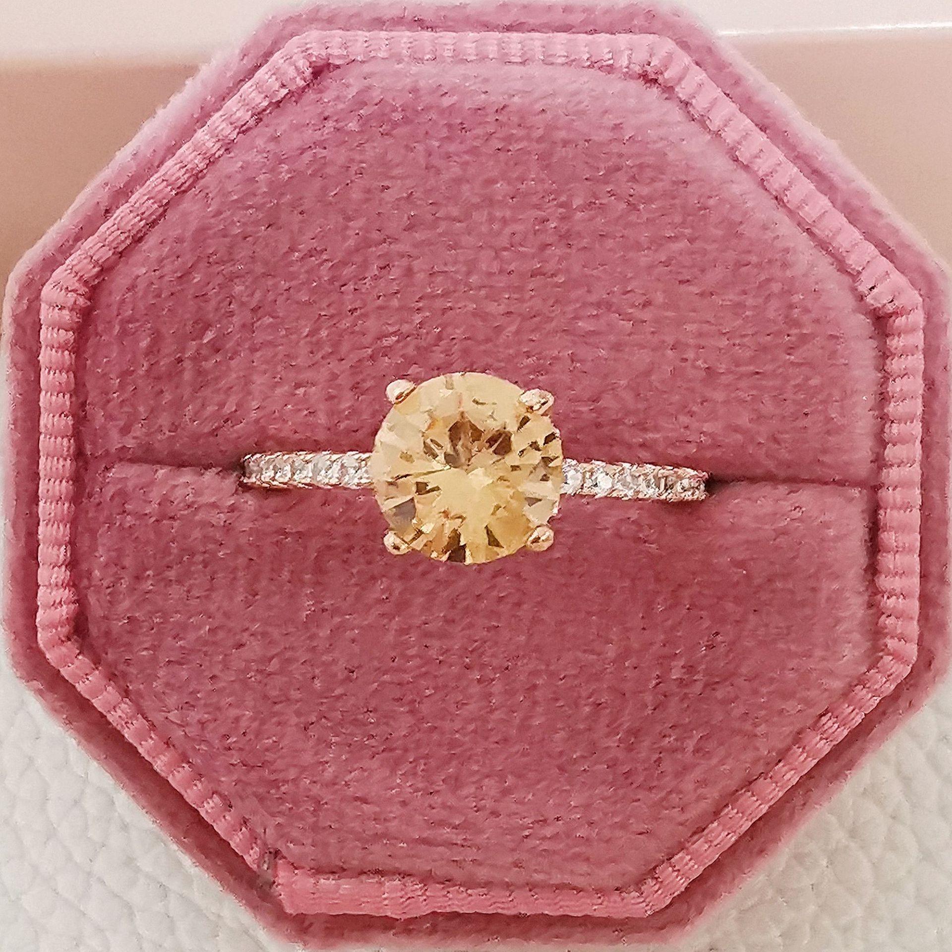 

Кольцо из розового золота с цирконами и бриллиантами - Европейский и американский стиль люкс для женщин (5485 р.) Size 6 розового золота