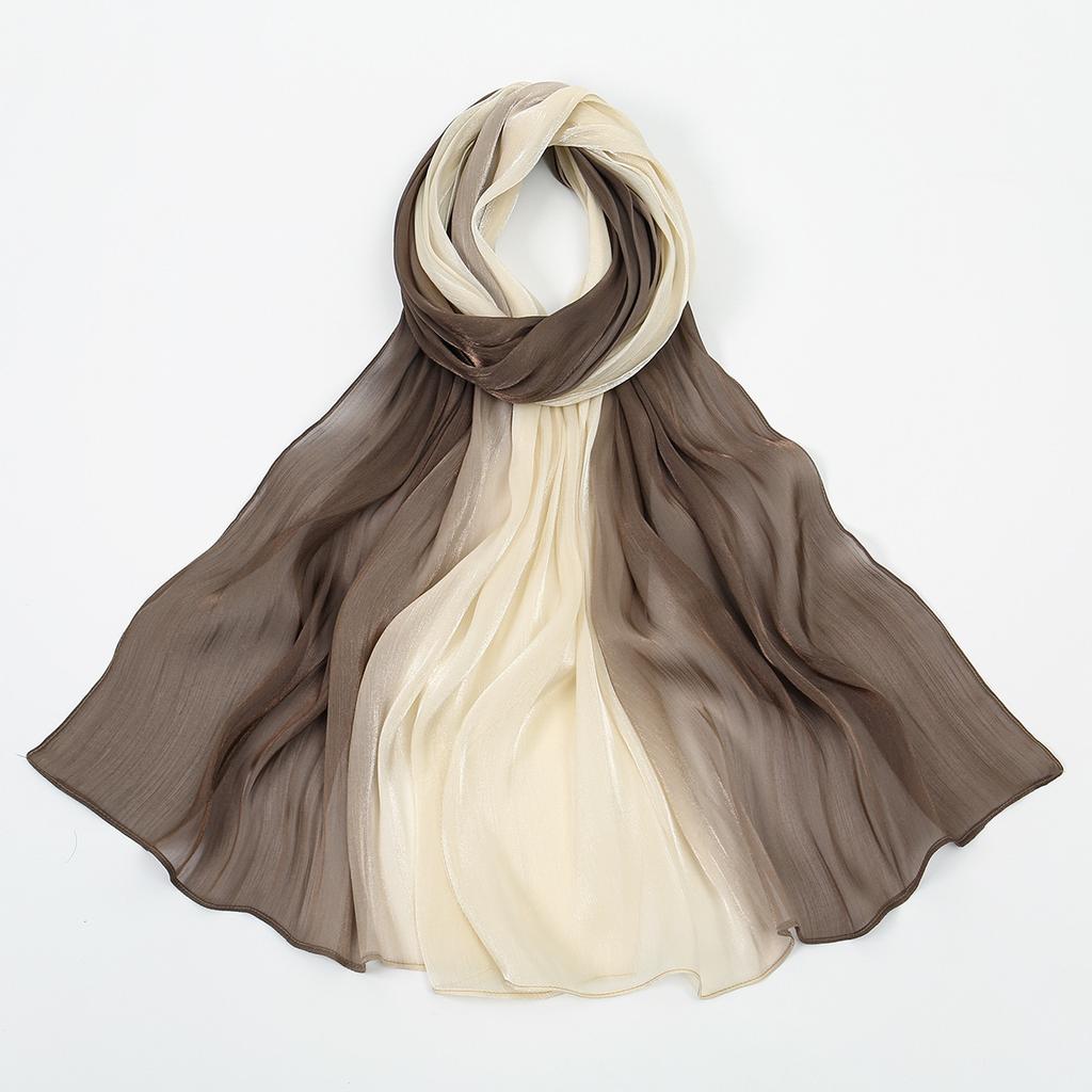 Gradient Twinkle Silk Hijab Scarf Muslim Women Hijab Plain Head Wraps Headscarf Shimmer Islam Turban Ramadan Head Cover 180*70Cm