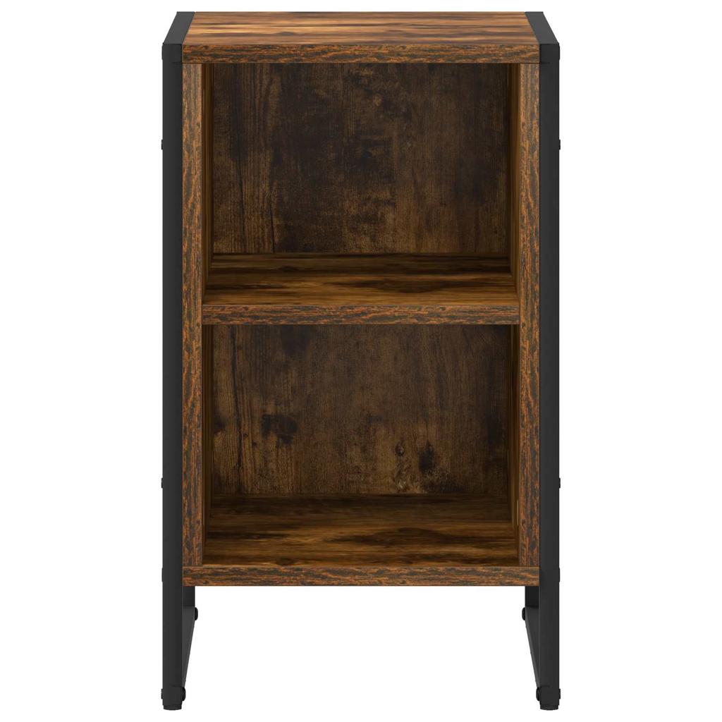Nightstand Set of 2 Smoked Oak Finish 39.5 X 30 X 50 Cm Engineered Wood