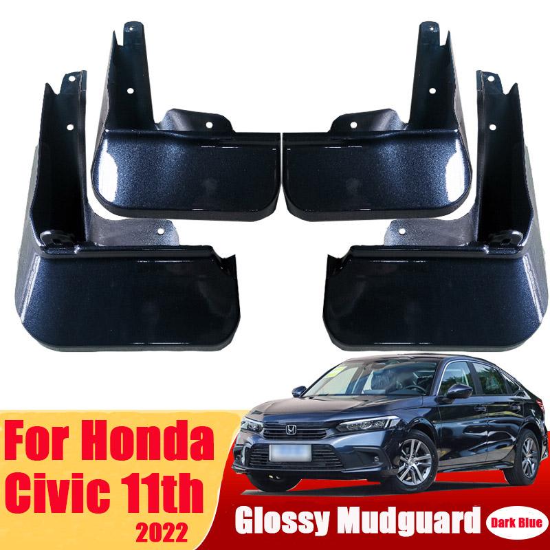 4 шт./компл., брызговики для Honda Civic 11th 2022, брызговики, брызговики, глянцевый ABS, автомобильная грязь темно-синий