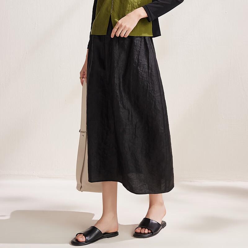 Zhaojun Heavy Mulberry Silk Xiangyun Gauze High-Waist Mid-Length Skirt