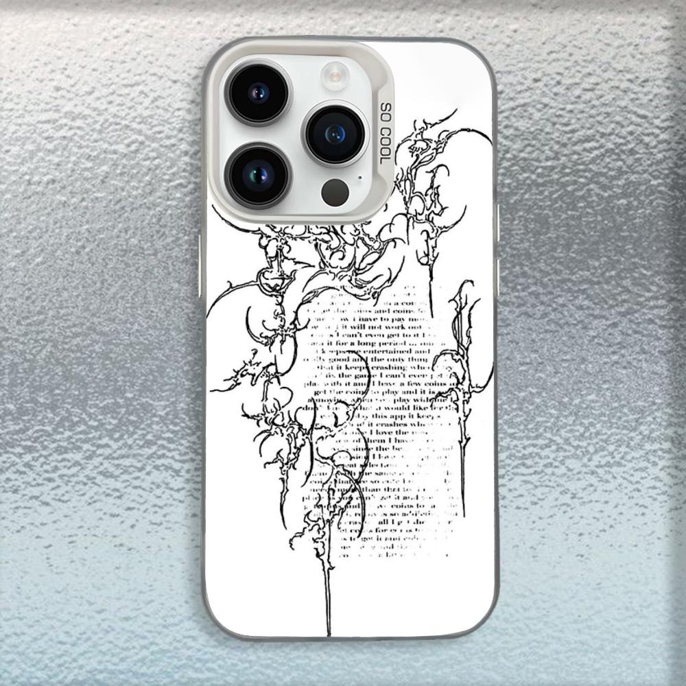 

Gothic Cyber Sigil Cross Phone Case For iPhone 16,15,14,13,12,11,Mini,Pro,MAX White Matte Shockproof Cover iPhone13mini