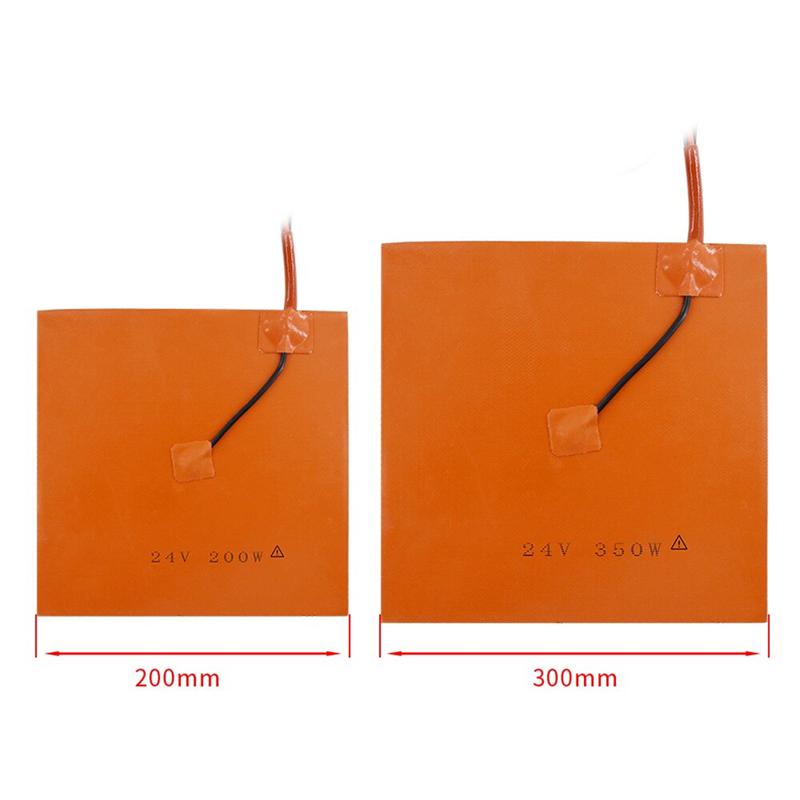 Silikon Heizbett Heizmatte Wasserdicht 200MM 300MM 12V 24V 220V für Ender3 CR10 Heizbett 200/350/500/600W 3D-Druckerteil