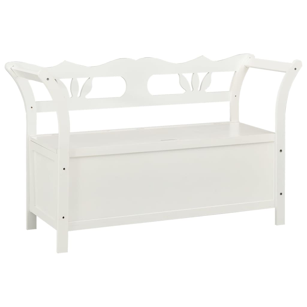 Vidaxl Ławka, Biała, 107X45X75,5 Cm, Lite Drewno Jodłowe