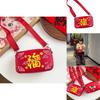 Festive Red Pu Coin Purse For Boys And Girls With Breathable Lining Ideal For Daily Use