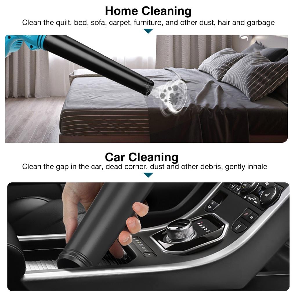 New 198Vf Cordless Electric Air Blower Vacuum Cleannig Blower with 19800mAh Battery Leaf Computer Dust Collector For 18V Battery