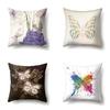 Polyester Pillowcase Butterfly Pattern Pillowcase Car Decoration Home Print Pillowcase Bedside Cushion Cover