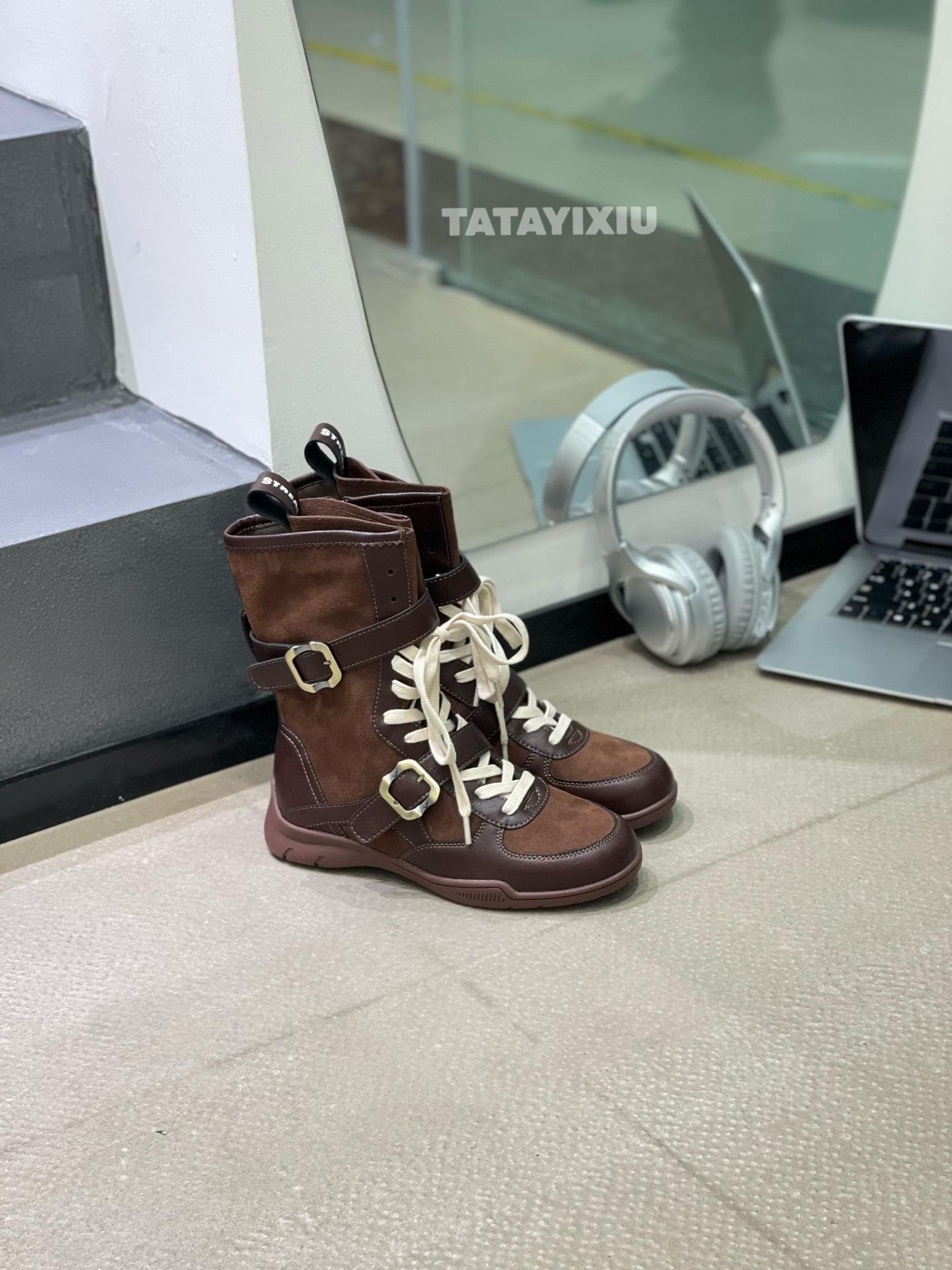 

Bandage Martin boots women s 2025 autumn and winter new retro British style fitting boots western cowboy boots versatile boots 40 кофейный