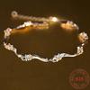 925Pure Silver Bracelet Inlaid with Synthetic Zircon Is Suitable for Women To Wear, Fashionable, Simple, Exquisite, and Elegant, Making It an
