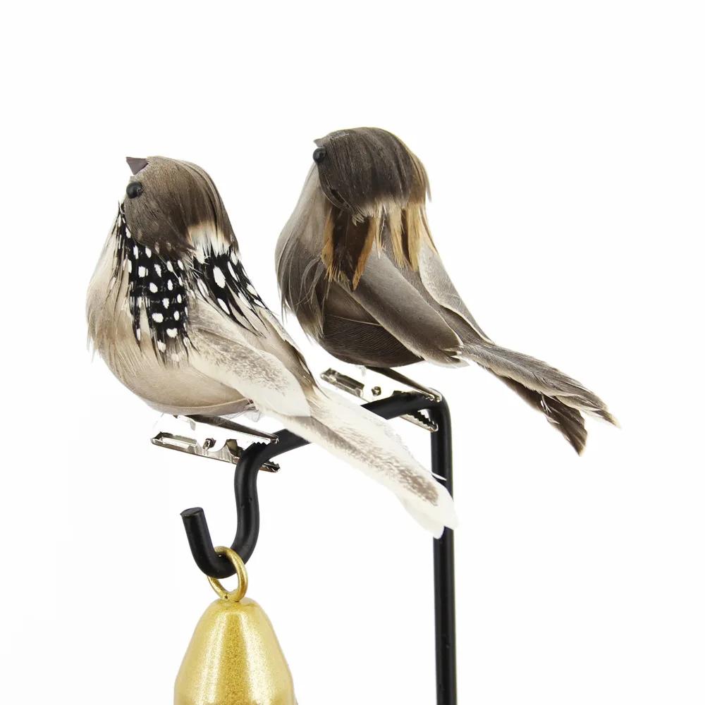 

4pcs Foam Feather Simulation Bird Lifelike Sparrow Garden Simulation Decoration Robin Home Outdoor Garden Ornaments 10X3.5X5.5CM