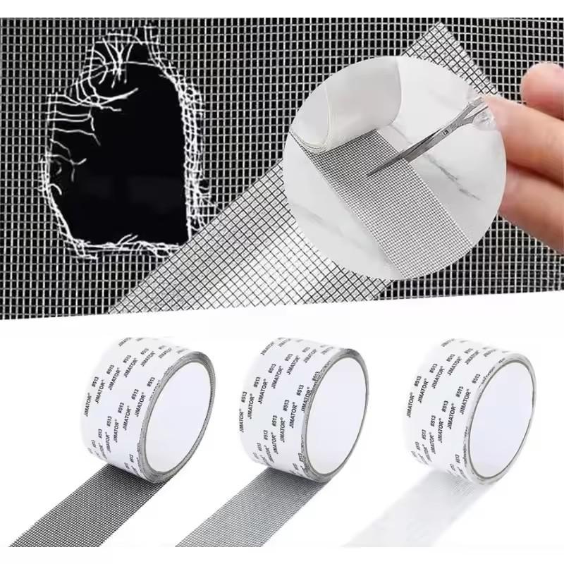 Window Screen Repair Tape Self Adhesive Mesh Tape Net Door Fix Patch Anti Insect Mosquito Mesh Broken Holes Repairing
