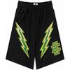 Shorts décontractés Ee pour hommes, Pantalons de sport Fitness style américain longueur trois quarts, Maille respirante coupe ample, Au-dessus du genou, Style couple