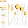 36Pcs Black Cutlery Set Stainless Steel Flatware Mirror Knife Cake Fork Tea Spoon Western Dinnerware Set Luxury Tableware Set