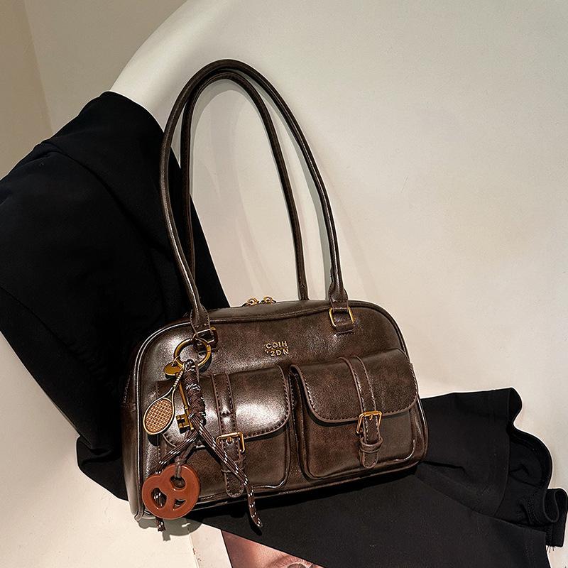 Korean High-end Armpit Pillow Bag Retro Shoulder Bag New Large Capacity Portable Bowling Bag