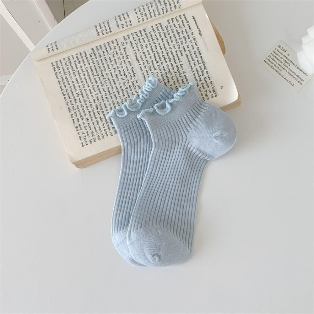 Cotton Ruffle Socks Breathable Short Socks Sweet Lace Ruffle Socks for Daily Wear