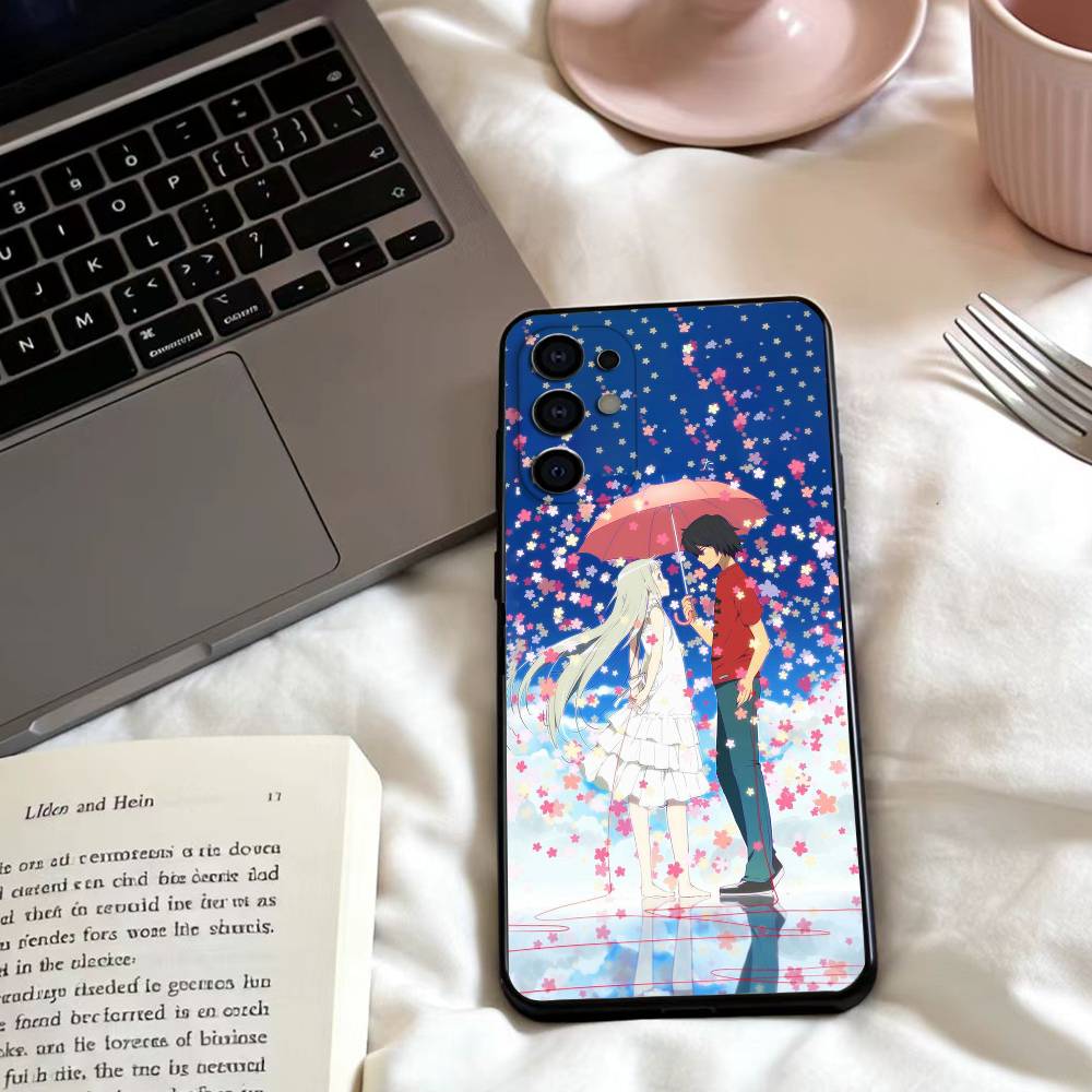 AnoHana M-Meiko Anime H-Honma Phone Case For Samsung S25,24,23,22,30,21,10,9,Ultra,Plus,Lite,FE,4,5 G Soft Black Case