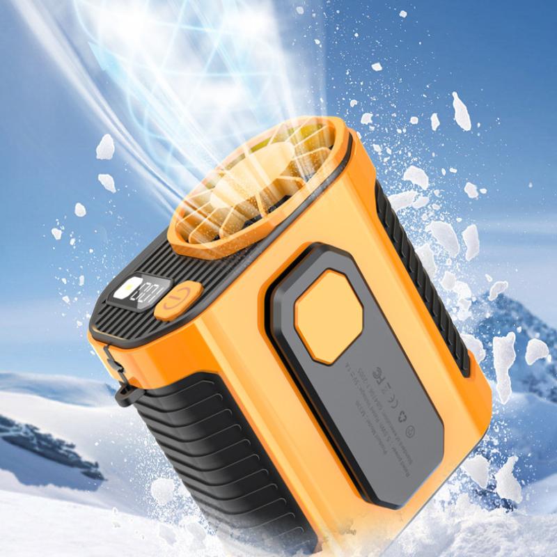 

Поясной вентилятор для охлаждения при высокой температуре для работы на открытом воздухе, сварочная площадка, портативный многофункциональный ремень-вентилятор, вентилятор с прищепкой для охлаждения оранжевый