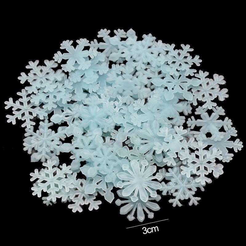 50Pcs Luminous Snowflake Wall Stickers Glow In The Dark Decal for Kids Baby Rooms Bedroom Christmas Home Decoration Navidad 2024