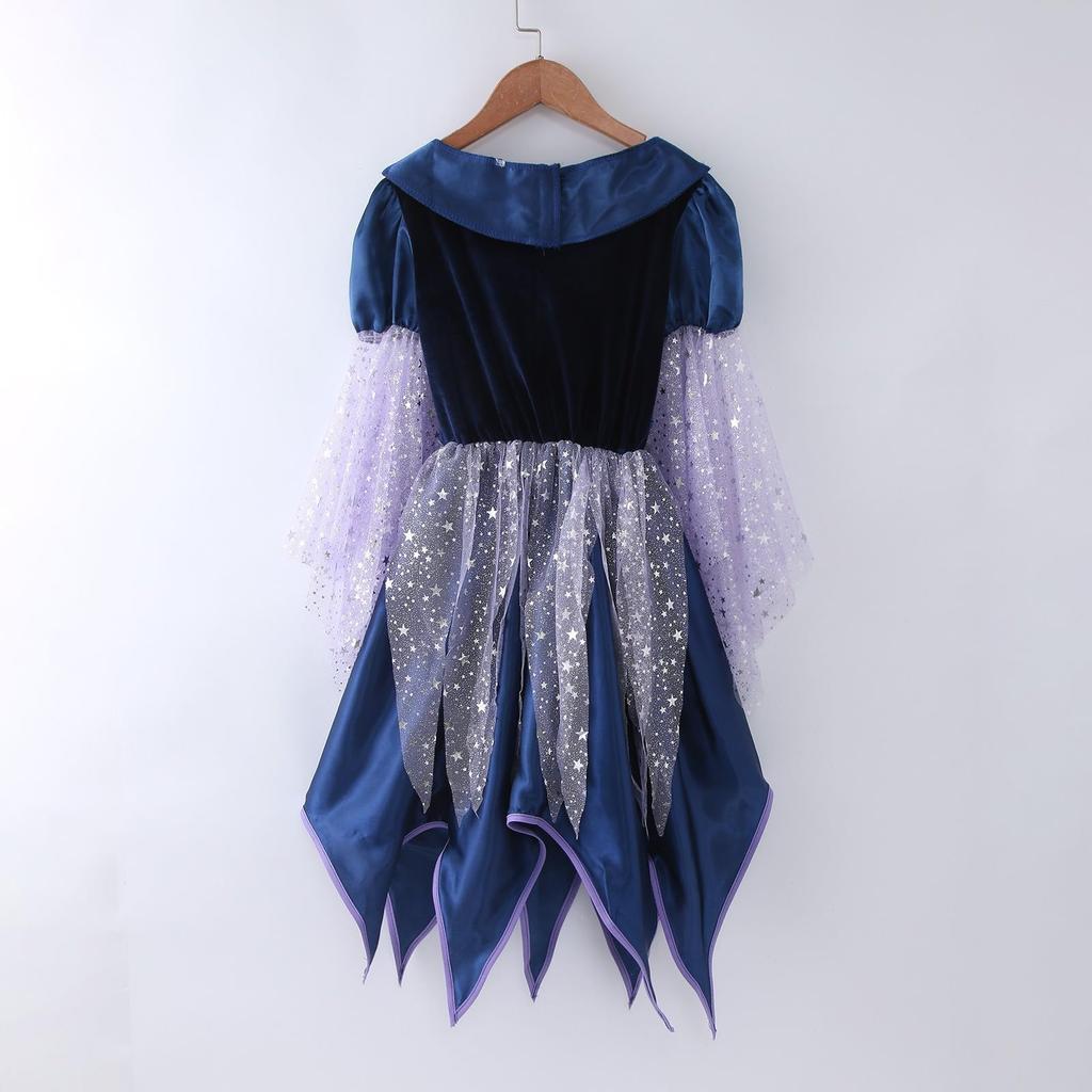 Children's Clothing Girls' Cosplay Witch Costume Performance Dress  Gown  Set