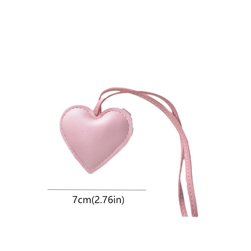 Car Keyring Heart Keychain PU Leather Bag Pendant Multi-color PU Leather Hanger  Women
