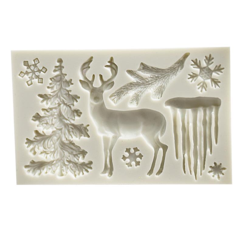 Christmas Reindeer & Snowflake Silicone Mold for Cake Decoration & DIY Baking