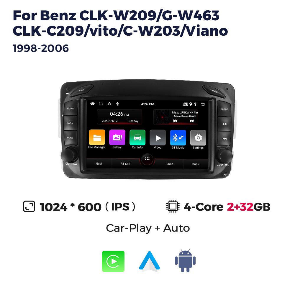 

7 Android автомобильное радио для Mercedes Benz CLK W209 C209 W168 W203 W463 Vito Viano 1998-2006 GPS Carplay Auto Smart Systems