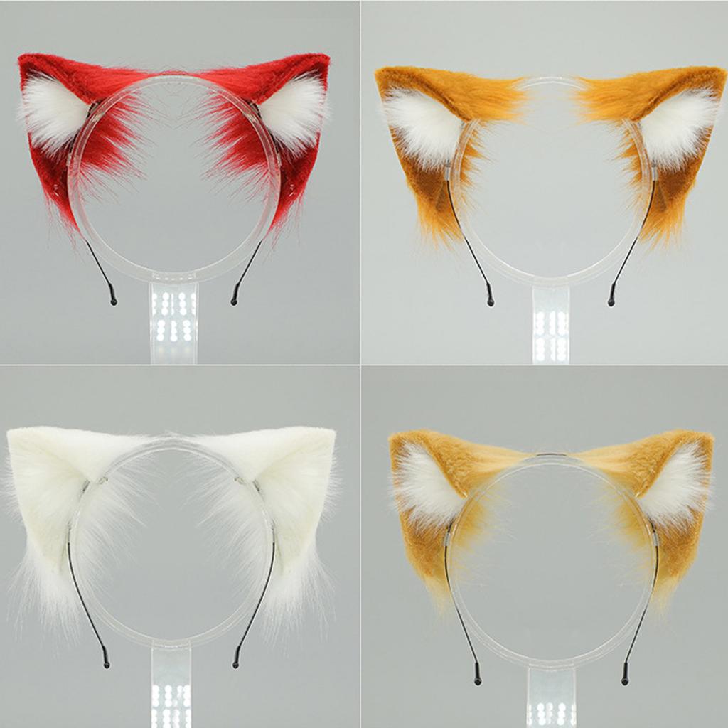 Adjustable Soft Plush Cats Ear Hairband Bendable Anime Ear Hairhoop For Roleplay Event Halloween Carnivals Celebration