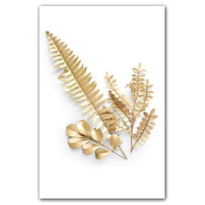 New Modern Style Minimalist Oil Painting Gold Plant Leaves Canvas Painting Wall Art Corridor Living Room Bedroom Home Decoration No Frame