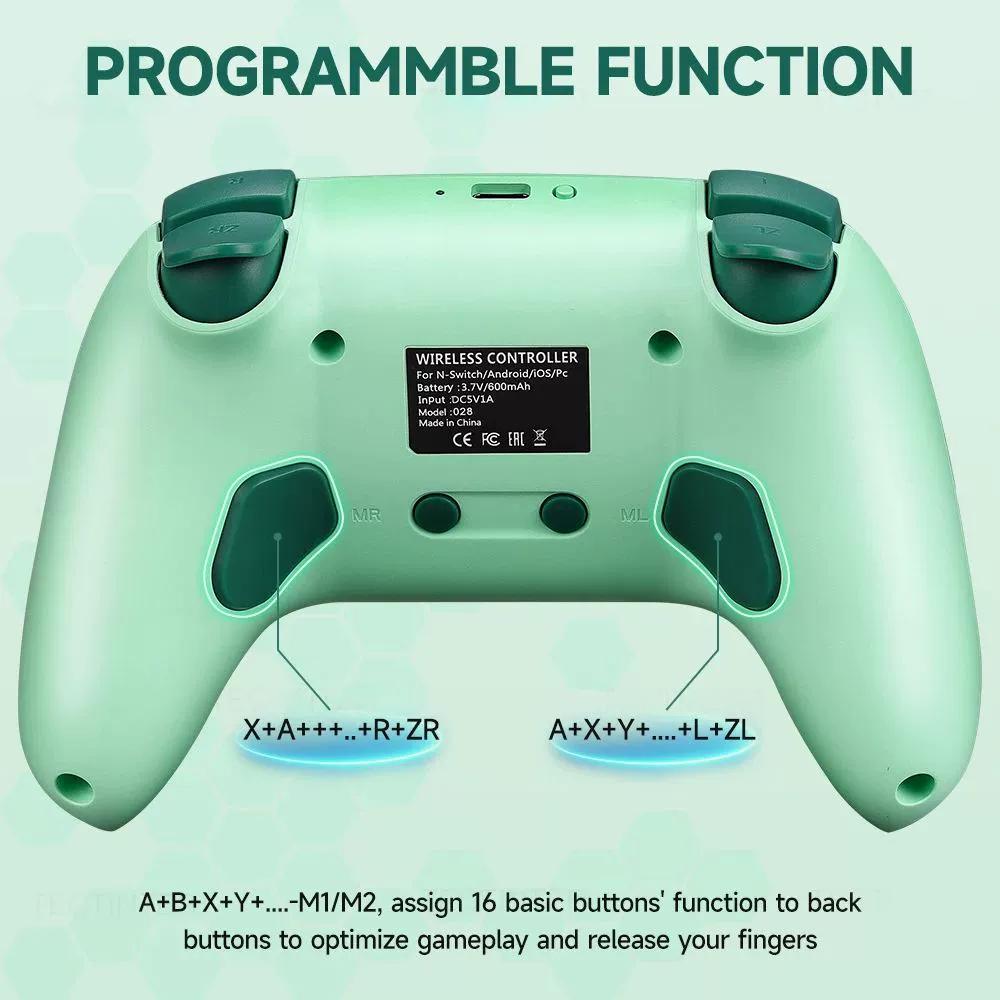 RGB Wireless BT Controller for Nintendo Switch2/OLED/Lite Gamepad for Android Phone/PC Joystick/TV Box/Steam with Turbo Function