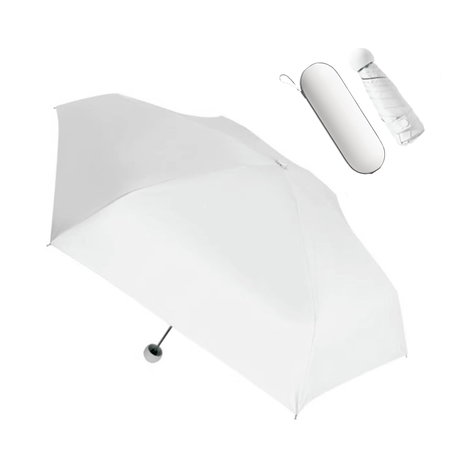

Insvog Folding Sun Foldable UV Protection Complete Sun Heat UV Sunburn Heatstroke Rainy Season Super Water Easy to and Mini Everyday Rain Silver White