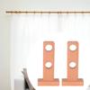 2 Pieces Curtain Rod Holders Brackets Wood Minimalist Window Hooks Wall Ceiling