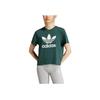 Adidas Originals Adicolor Trefoil Crew Neck Short Sleeve T-Shirt, Women Mineral Green Tops IY4687