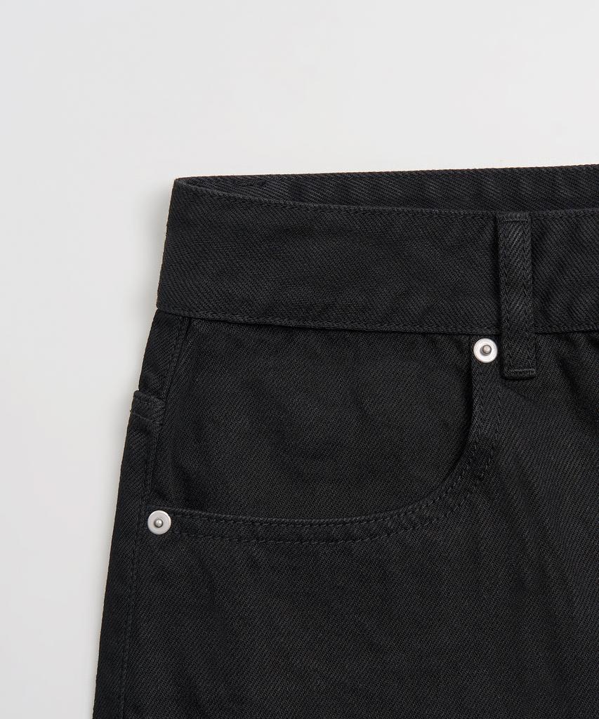 TOFFEE Deep Curved Denim Pants (Black)