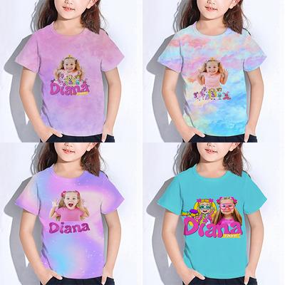 Diana And Roma Show T Shirts Kids Girls Summer Cute Cartoon Short Sleeve Children's Casual Clothing Quick Dry Tees T-shirt Kids' Top