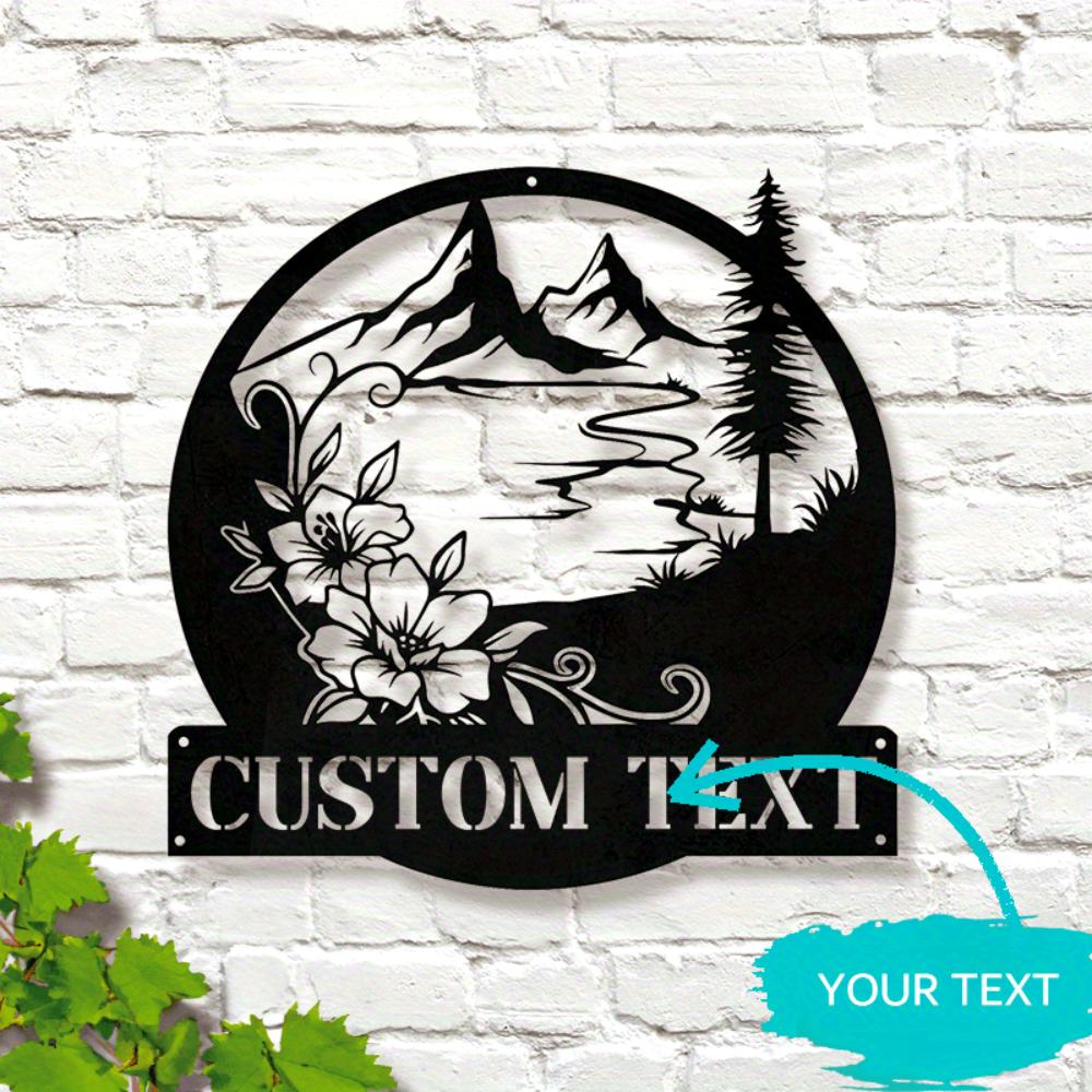 Metal Sign Floral Camping Wall Decor Custom Text Indoor Outdoor