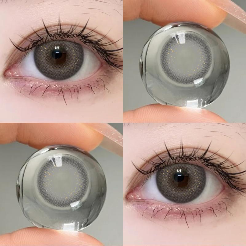 FUNSACHY 1 Pair Color Contact Lenses For Eyes Natural Gray Blue Beautiful Pupil Soft Natural Accessories Yearly Cosmetic Pupils